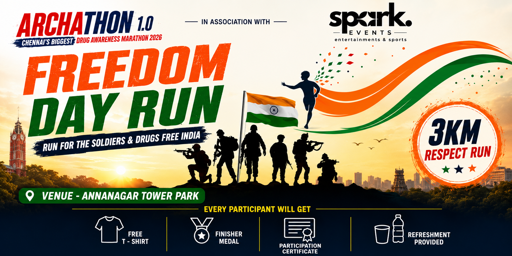 FREEDOM DAY RUN 2026 ?? Run for the Soldiers &amp; Drugs Free India